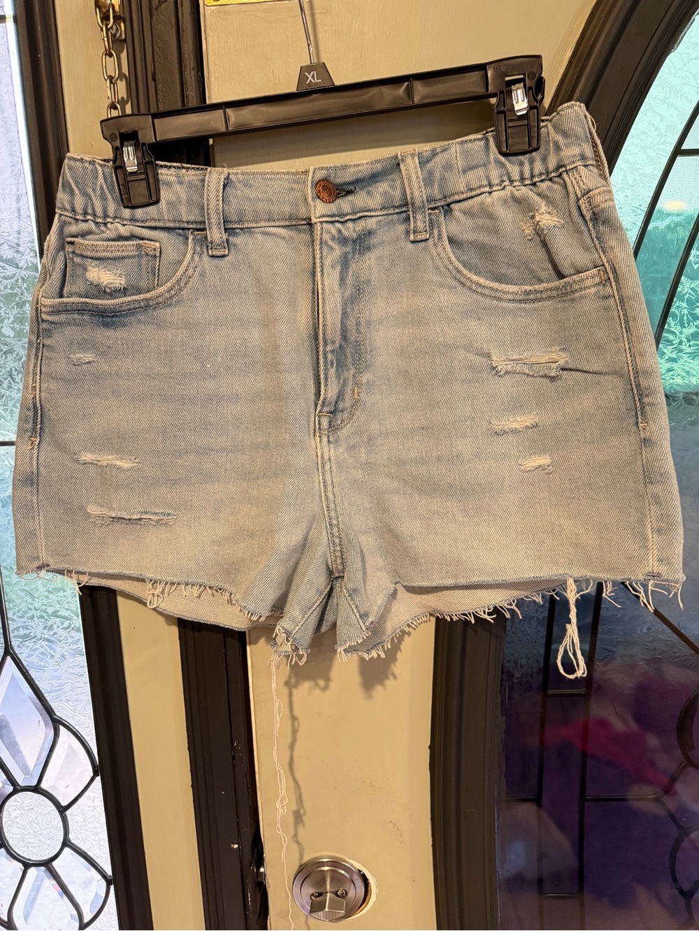 Arizona Jean Company Light Blue Distressed Denim Shorts